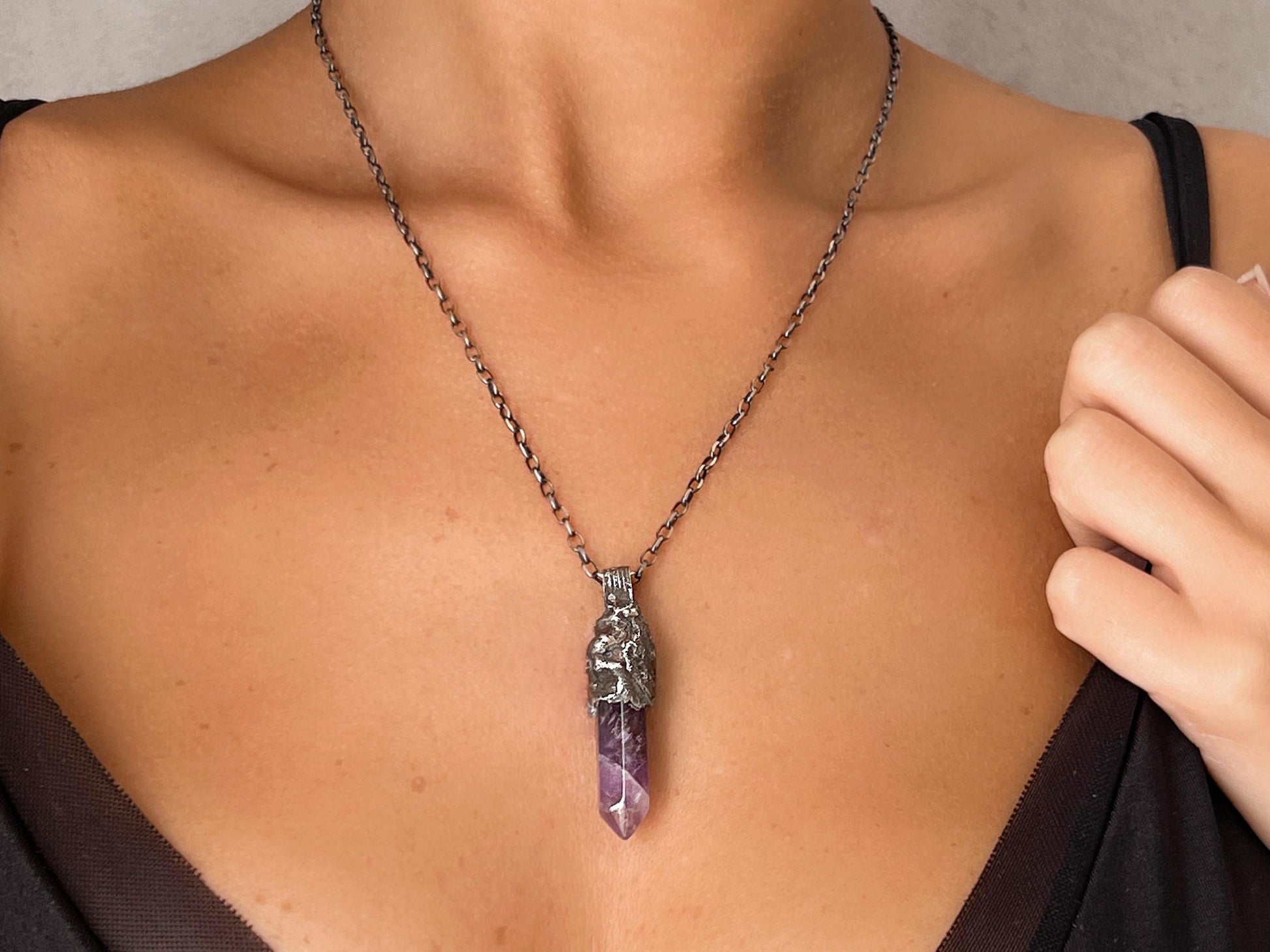 Amethyst Pendant Necklace LevenExclusive