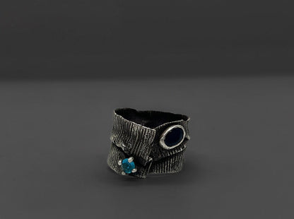 Blue and Black Zircon Ring LevenExclusive