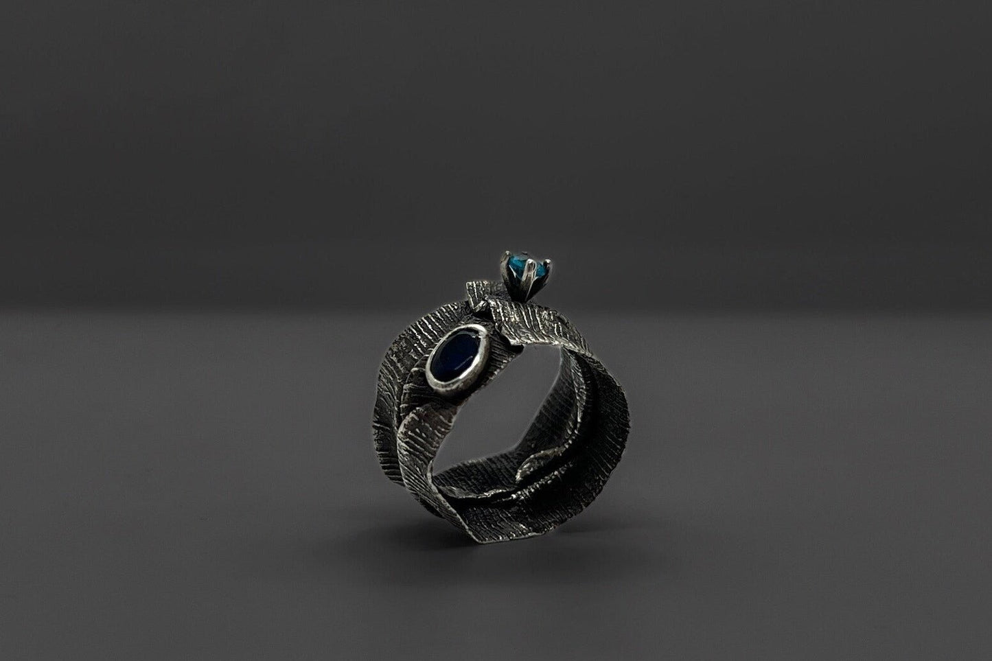 Blue and Black Zircon Ring LevenExclusive