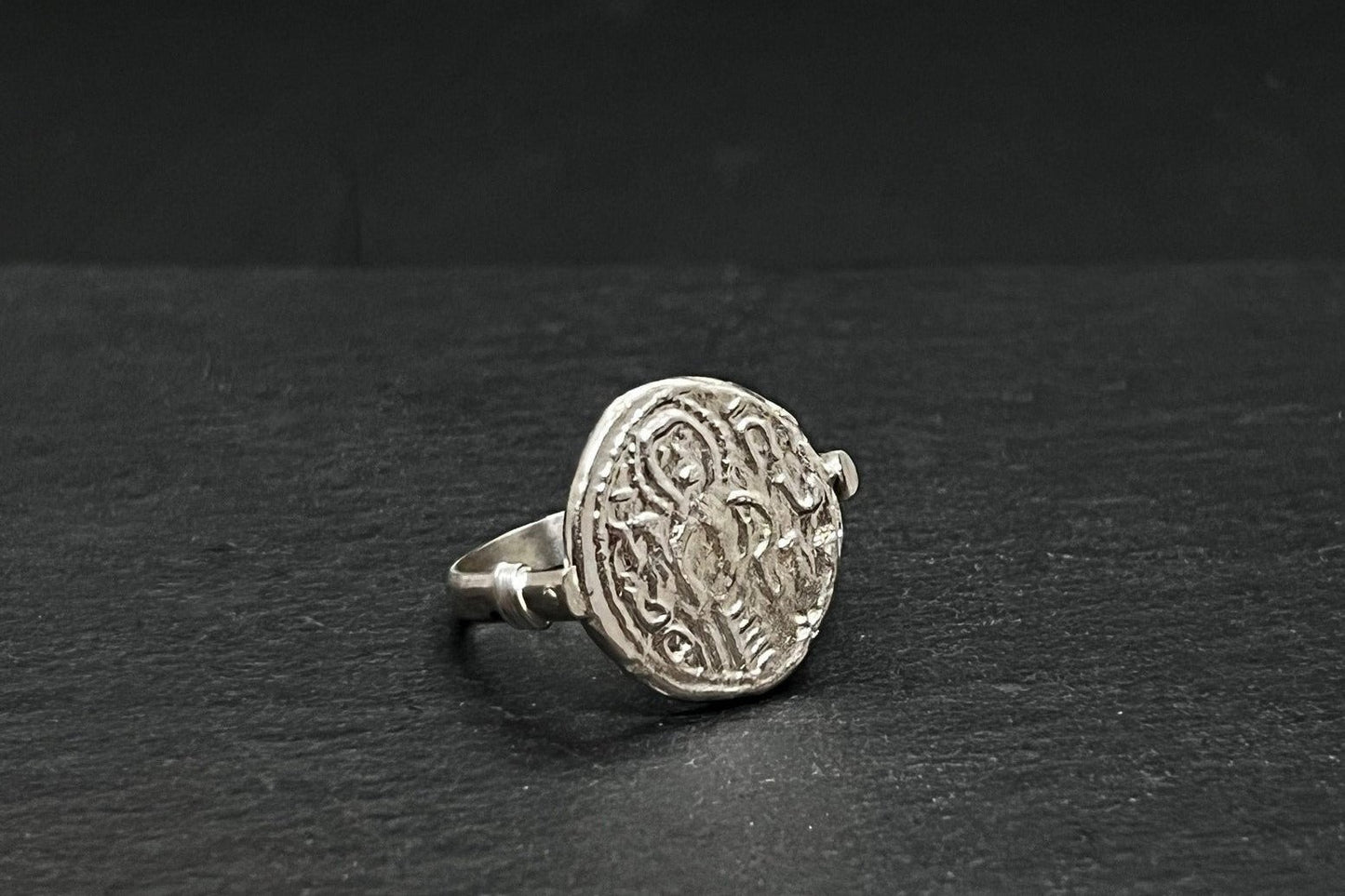 Geo Coin Inspired Ring LevenExclusive