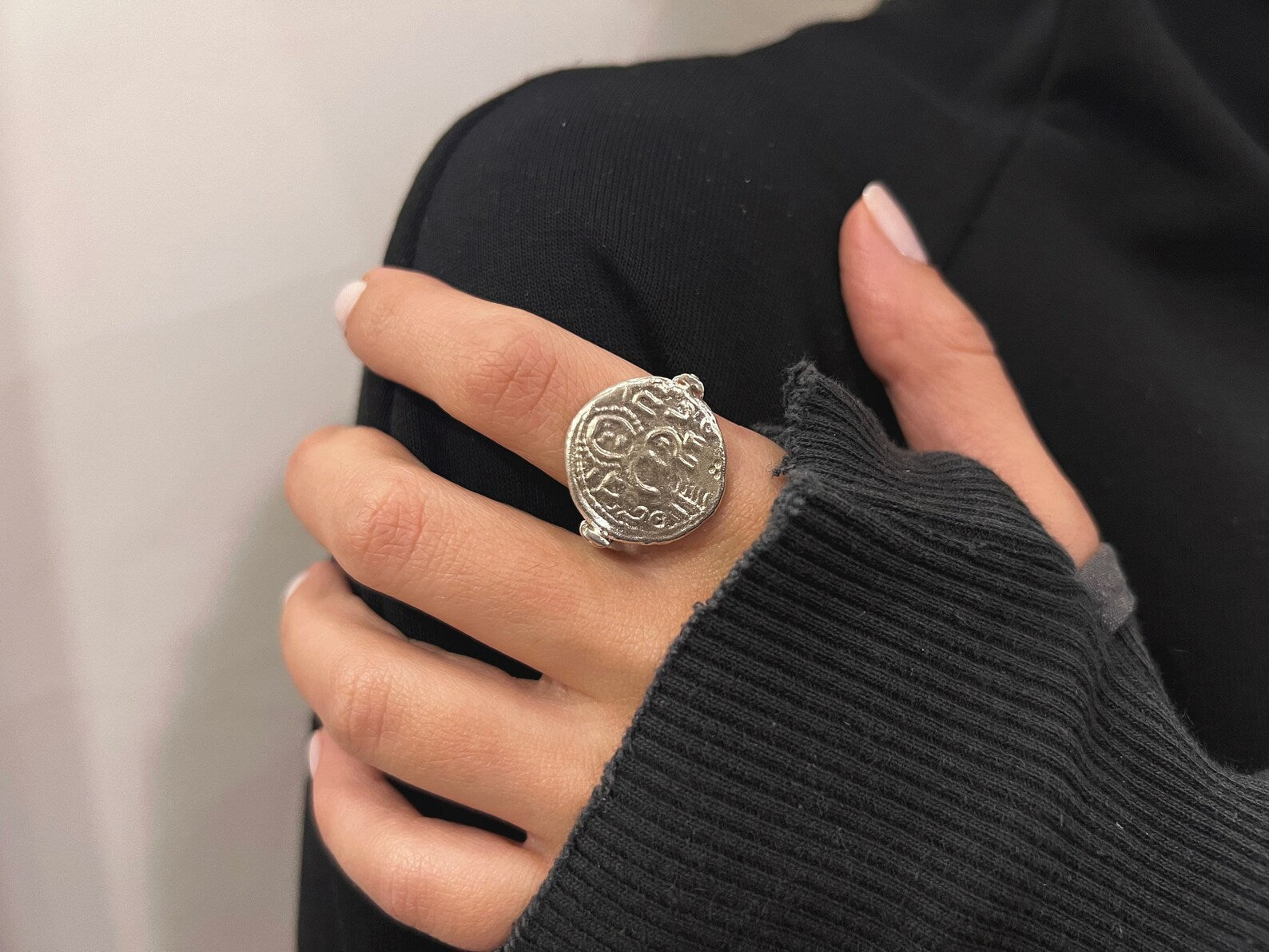 Geo Coin Inspired Ring LevenExclusive