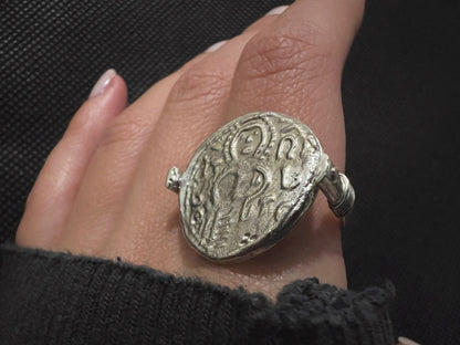 Geo Coin Inspired Ring LevenExclusive